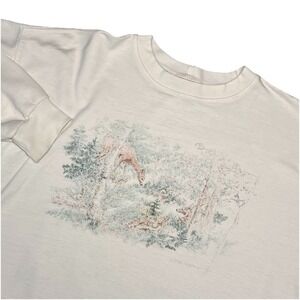 Northern‎ Reflections Vintage Cabin Deer Nature Graphic Sweatshirt XL L Grandma